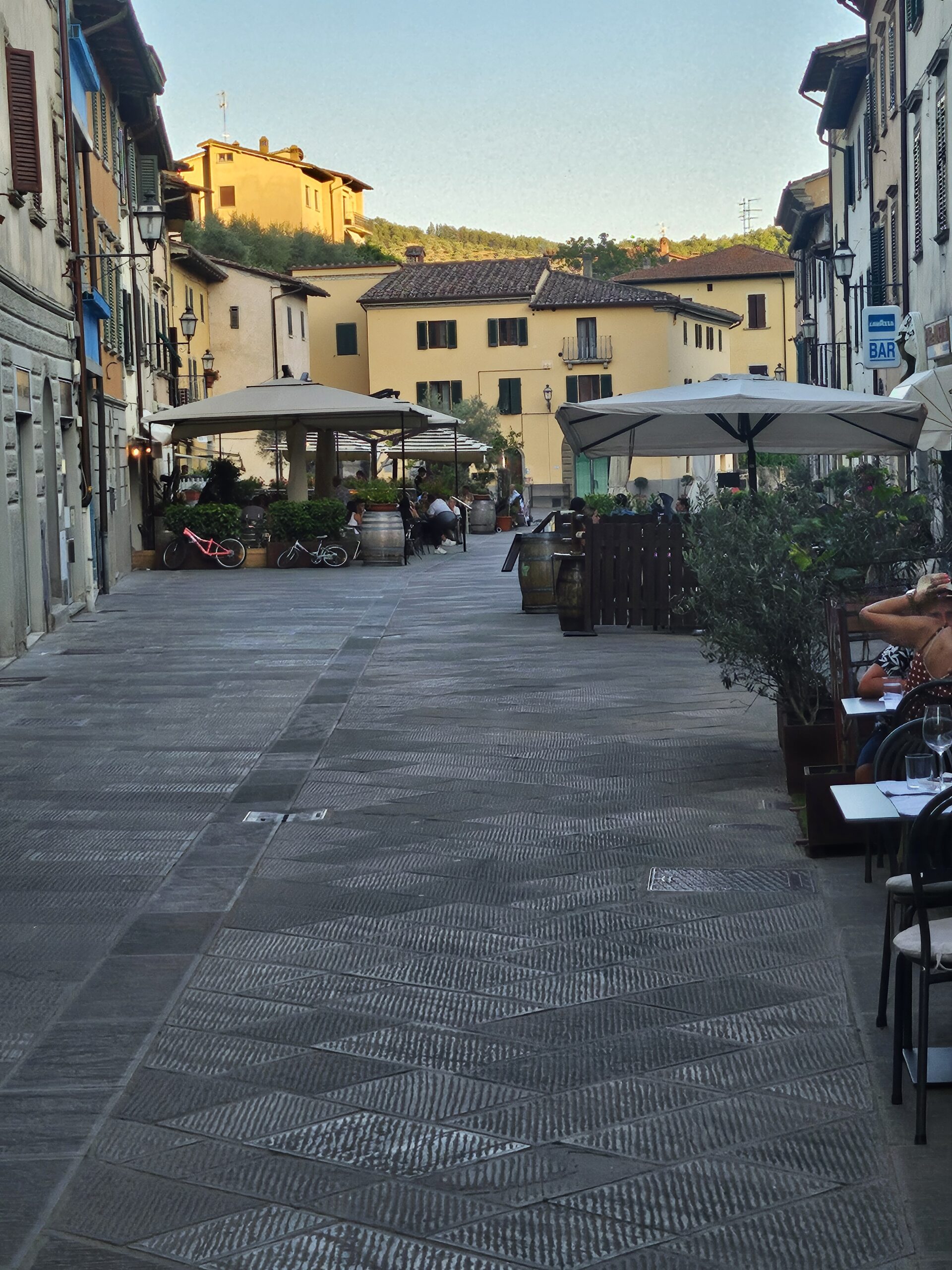 View of downtown Gaiole looking south