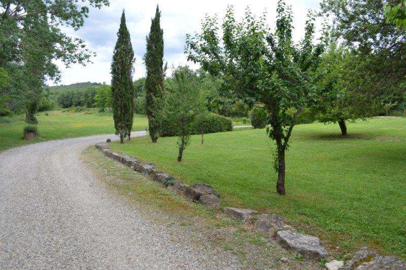 The driveway as seen from the front of the villa.