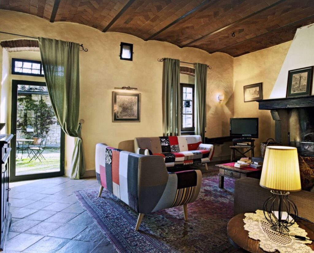 The living room as seen from the kitchen door.